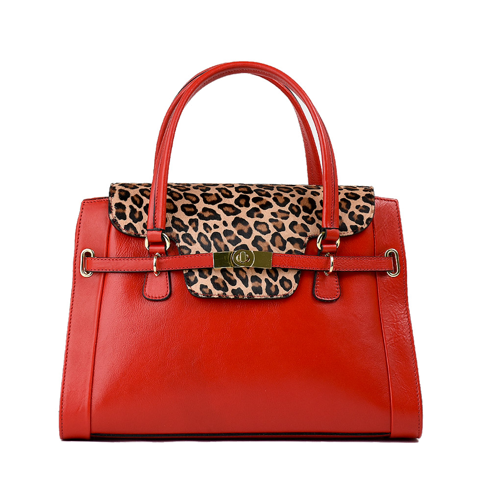 Leopard print, red and black fringe bucket bag – Artisan Shop GT